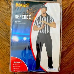 Spirit of Halloween Referee Costume (Never worn) Adult  Large Shirt,Hat&Whistle